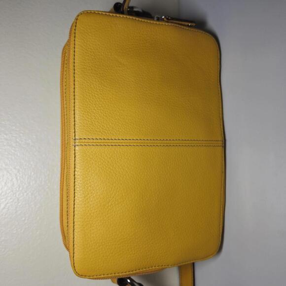 Tignanello Yellow Leather Crossbody Bag - Picture 5 of 12